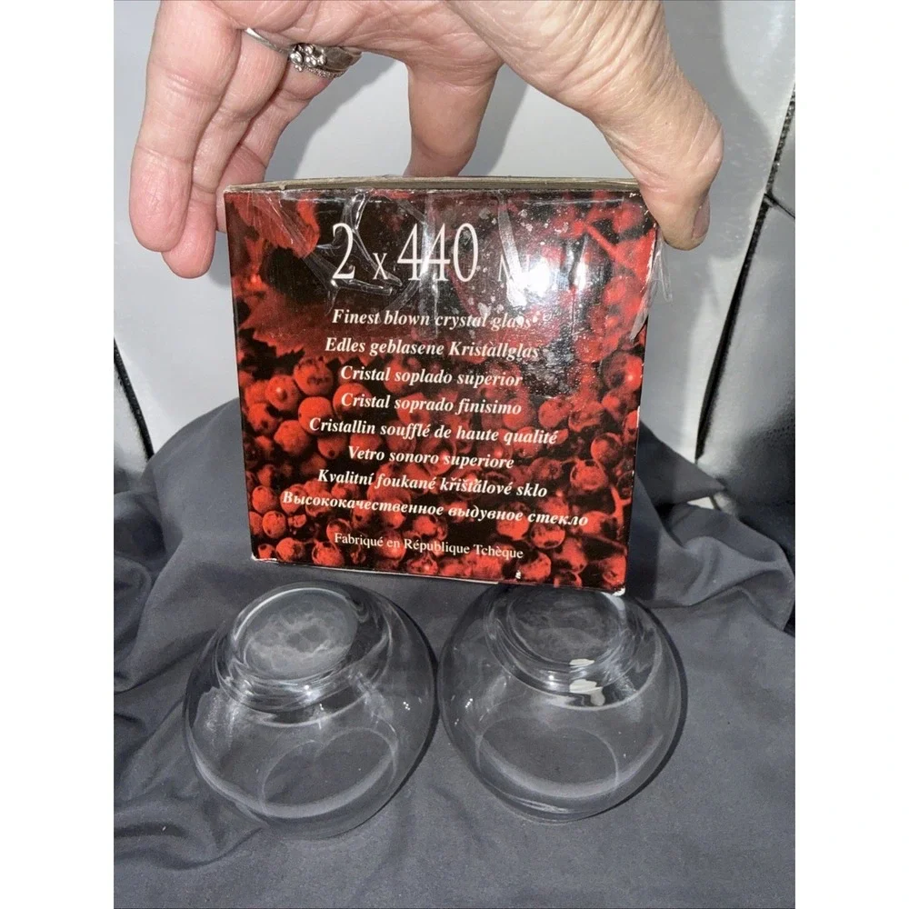 Bohemia Crystal Stemless Wine Brandy Glasses Set of 2 - Crystalex NIB